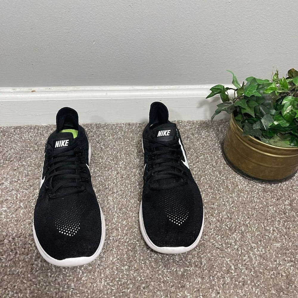 Nike Womens Free RN Flyknit Size 8.5 Black Athletic Running Sneakers Shoe - Picture 3 of 9